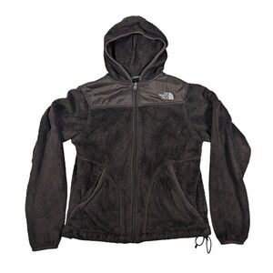The North Face Osito Full Zip Fleece Hoodie Brown Womens Small High Pile Soft